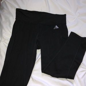 Adidas black cropped running leggings
